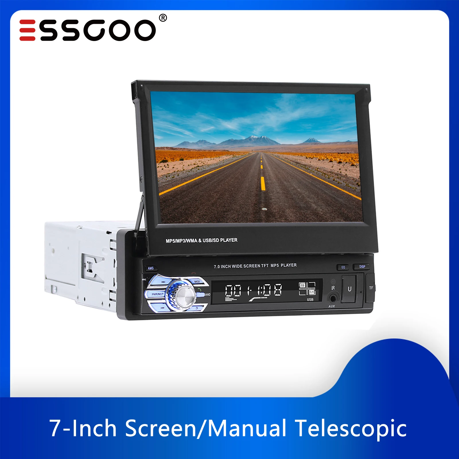 ESSGOO 1 Din Car Radio Stereo GPS Navigation 7" HD Retractable Screen Multimedia Video Player Universal For Nissan Toyota Lada
ESSGOO 1 Din Car Radio Stereo GPS Navigation 7" HD Retractable Screen Multimedia Video Player Universal For Nissan Toyota Lada