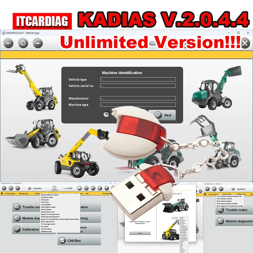 

2023 KADIAS V.2.0.4.4 Upgrade 5 Level Unlimited for Kramer Neuson Wacker Weidemann Supports CANFox EC2112 IFM USB/CAN-RS232 Tool