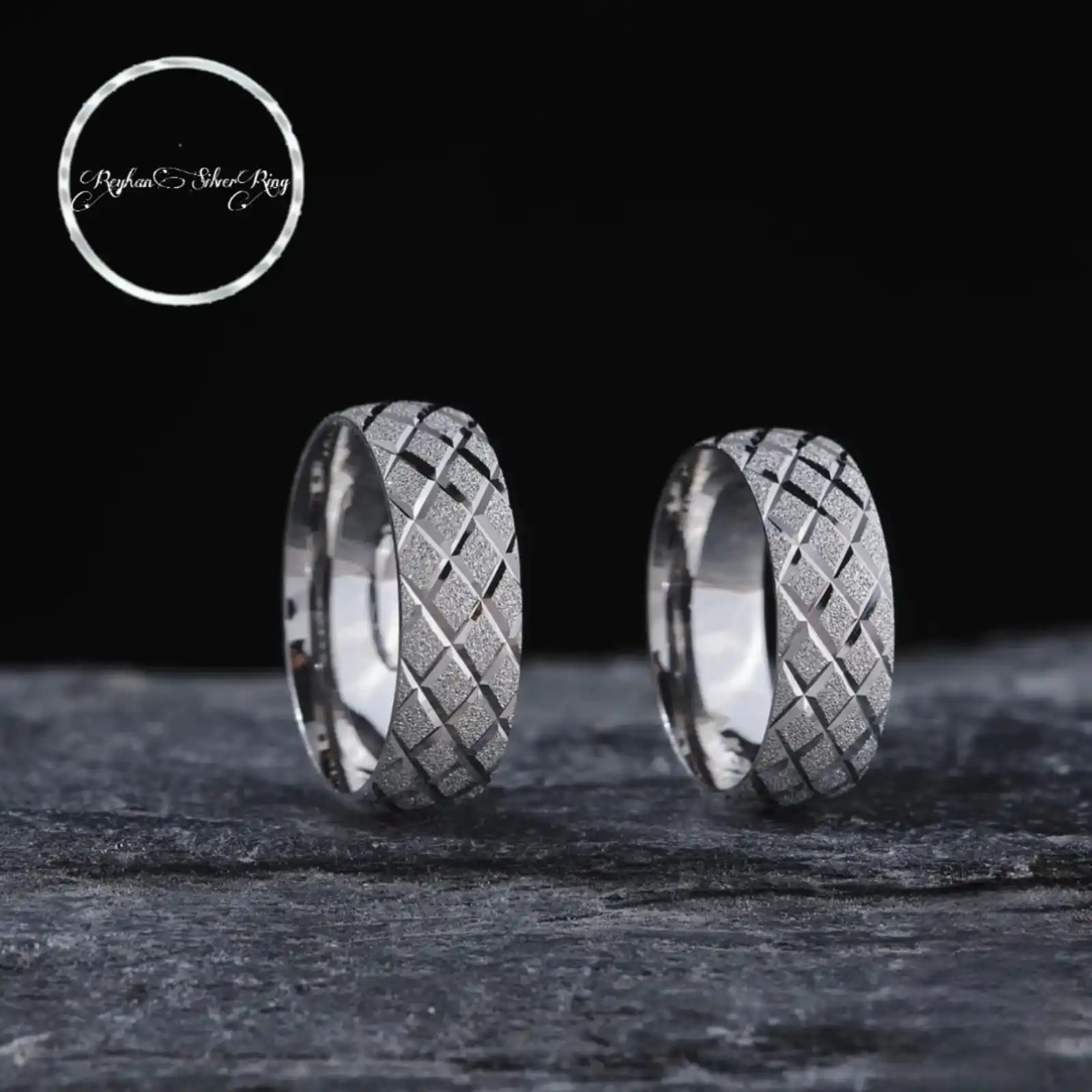 

Серебряное обручальное кольцо со стеклянной окантовкой-уникальные серебряные украшения для мужчин и женщин