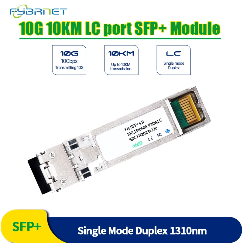 

10G LC дуплексный sfp + волоконный модуль 1310 нм 10 км одномодовый волоконно-оптический коммутатор Ethernet SFP совместимый с Mikrotik Cisco h3c