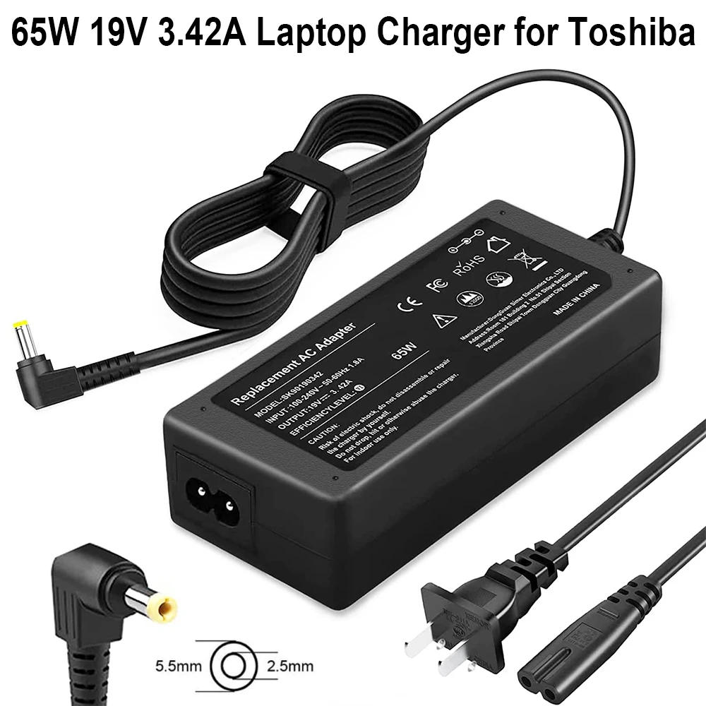 65W 19V 3.42A Laptop Charger for Toshiba Satellite C855D L55 L775D L855 P755 P845T P875 Portege Z30 Z930 Z830 Power Supply Cord
65W 19V 3.42A Laptop Charger for Toshiba Satellite C855D L55 L775D L855 P755 P845T P875 Portege Z30 Z930 Z830 Power Supply Cord