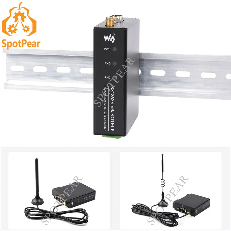 RS232/RS485/RS422 to LoRa SX1262 Rail-type data transmission terminal DTU for Sub-GHz LF/HF frequency band
RS232/RS485/RS422 to LoRa SX1262 Rail-type data transmission terminal DTU for Sub-GHz LF/HF frequency band