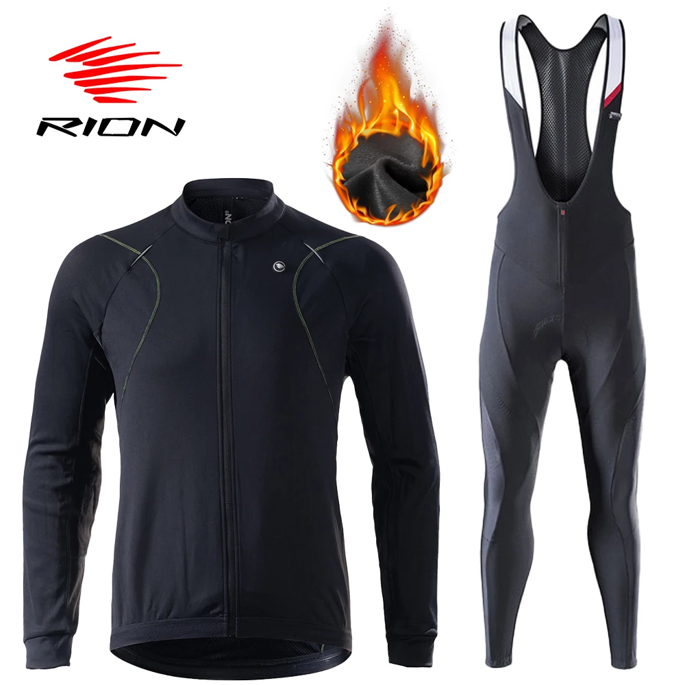 

RION Men's Cycling Clothing Set Mtb Pants Motorcycle Jacket Mountain Bike Outfit 자전거바지 MTB Bib Tights Windbreak Fleece Ciclismo