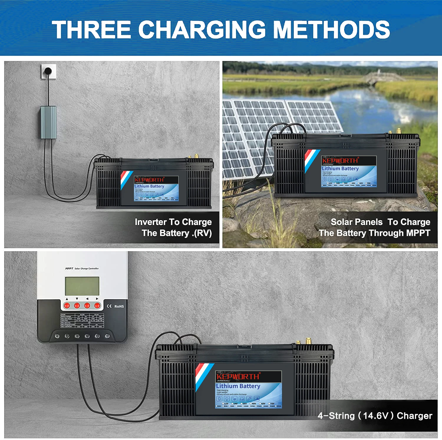 

2pcs 12V 100Ah 120Ah 200Ah Deep Cycle LiFePO4 Battery With BMS, Series or Parallel for RV,Solar,Camping,Marine,Backup Power