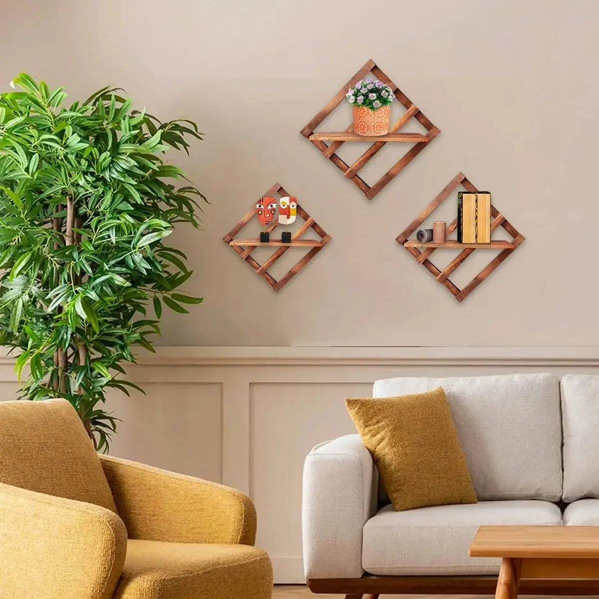 Decorative Wooden Square Wall Shelf Set 3D Art Home Living Room Kitchen Decoration Nordic Style Wall Shelf Accessory Holder
Decorative Wooden Square Wall Shelf Set 3D Art Home Living Room Kitchen Decoration Nordic Style Wall Shelf Accessory Holder