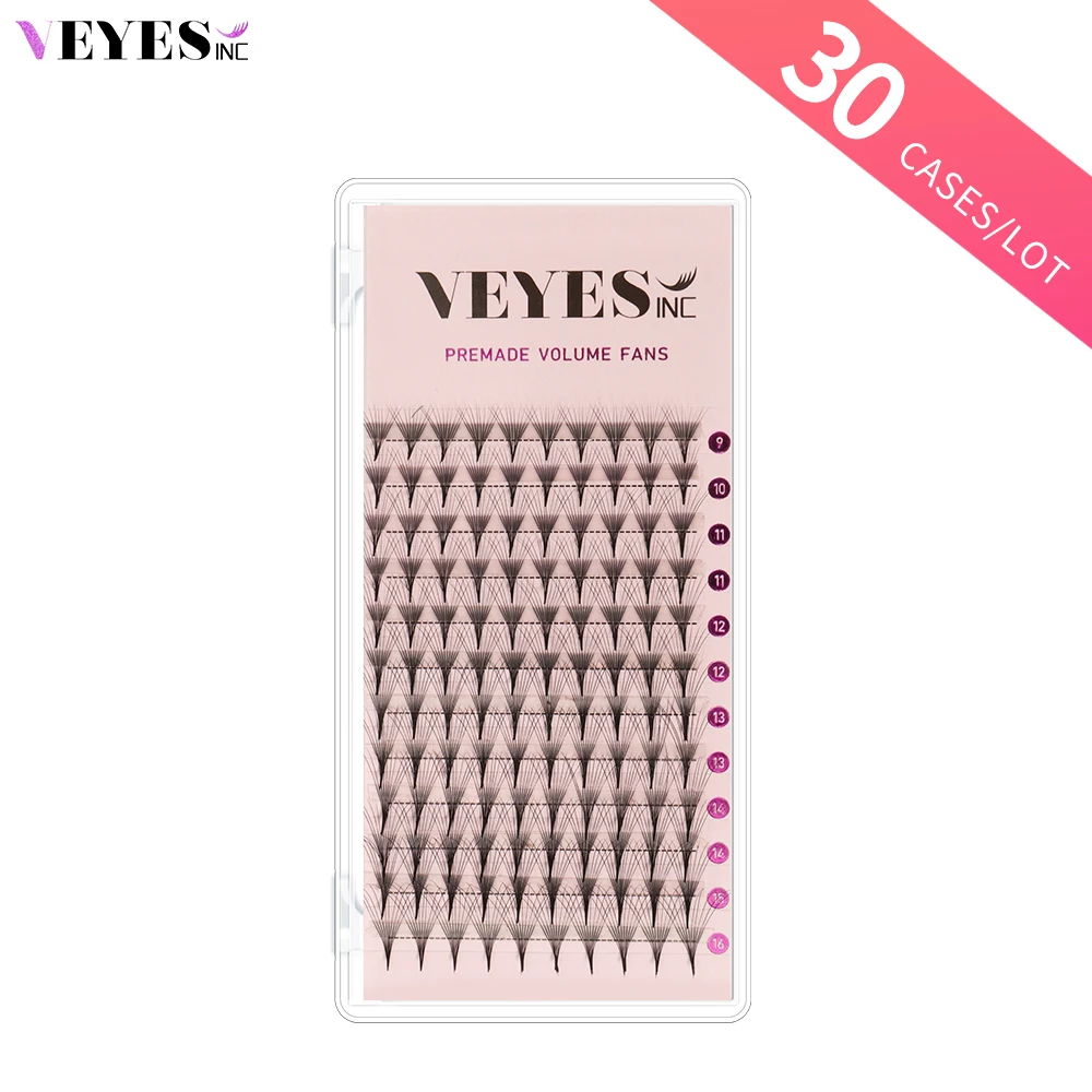 

Veyes Inc 30 Cases/Lot Premade Fan Lashes Eyelash Extensions Sharp Narrow Slim Thin Pointy Base Russian Volume Fans 5D 7D 10D