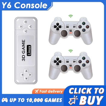 BOYHOM Y6 Retro Game Console 4K 60fps HDMI Output Low Latency GD10 TV Game Stick Dual Handle Portable Home Game Console for GBA