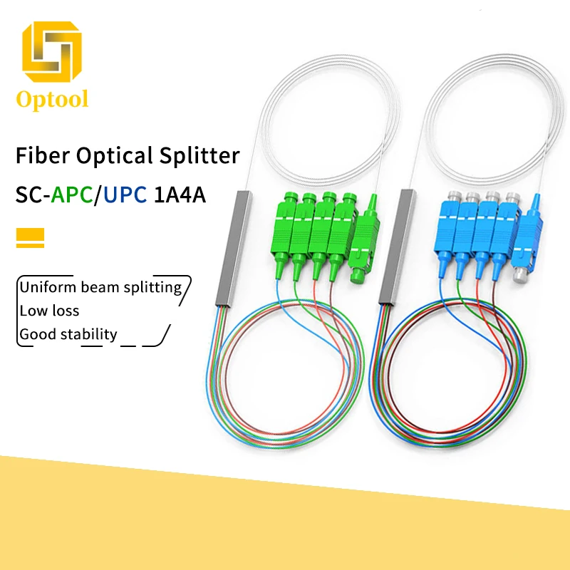 

5/10 шт./партия SC APC 1X4 сплиттер одномодовый PLC Spliter 0,9 мм G657A1 LSZH 1 м PVC FTTH волоконно-оптический сплиттер SC UPC Бесплатная доставка