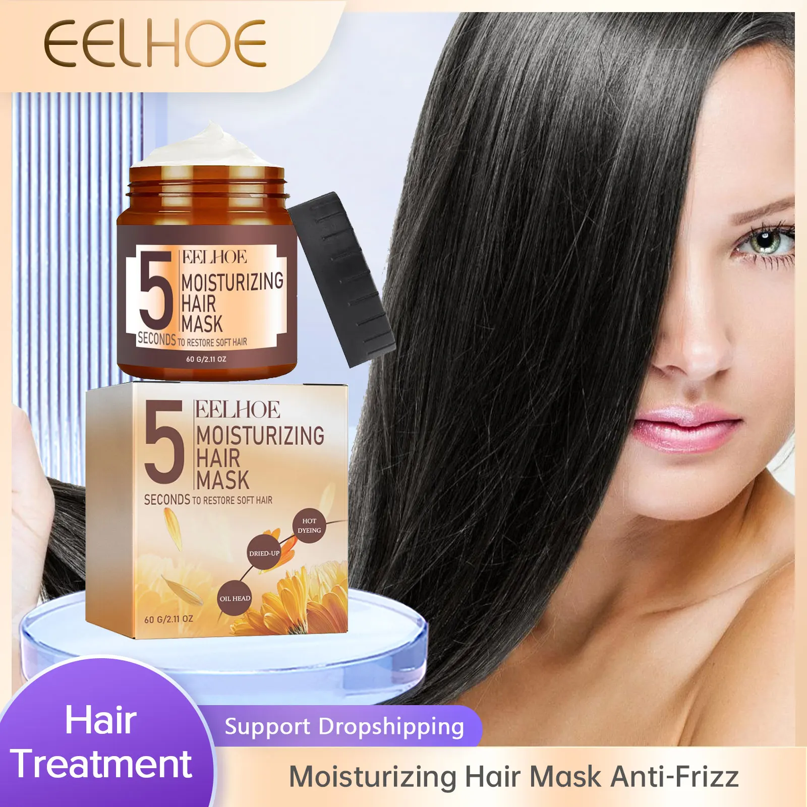 EELHOE Hair Nourishing Masks Repair Damaged Hair Frizz Treatment Scalp Treatment Strengthening Silky Hair Smoothing Products 60g
EELHOE Hair Nourishing Masks Repair Damaged Hair Frizz Treatment Scalp Treatment Strengthening Silky Hair Smoothing Products 60g