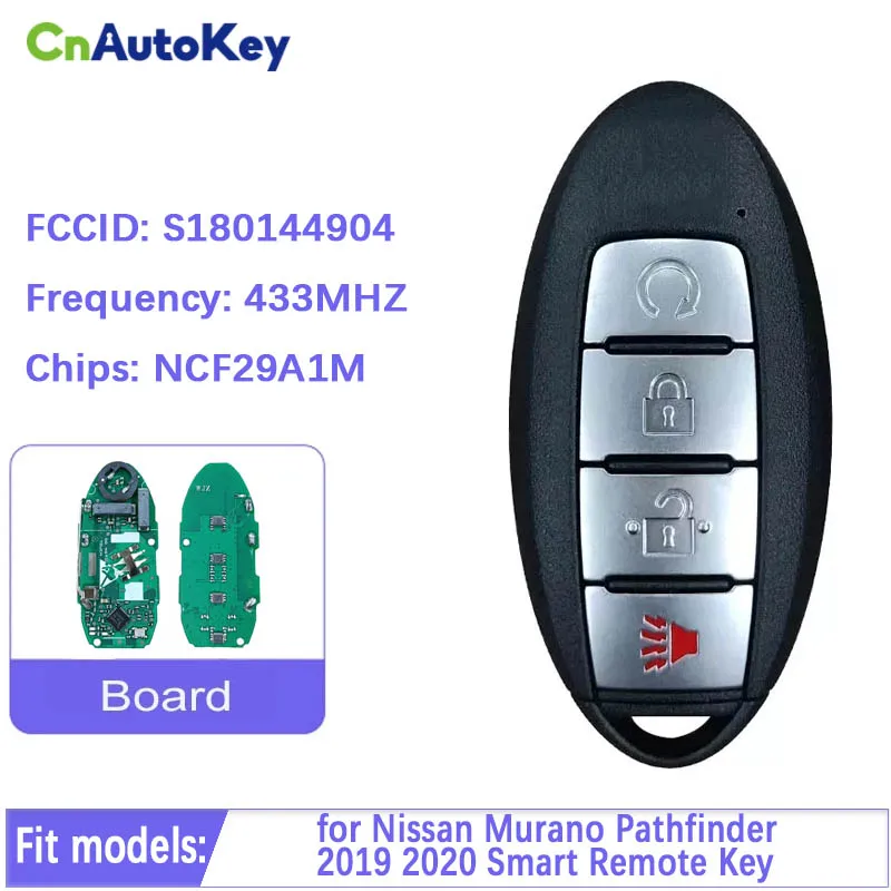 S180144904 KR5TXN7 PN285E3-9UF5B Smart Remote Key Fob For Murano Pathfinder 2019-2020 With 433.92MHz 4AChip CN027083 4 Button
S180144904 KR5TXN7 PN285E3-9UF5B Smart Remote Key Fob For Murano Pathfinder 2019-2020 With 433.92MHz 4AChip CN027083 4 Button