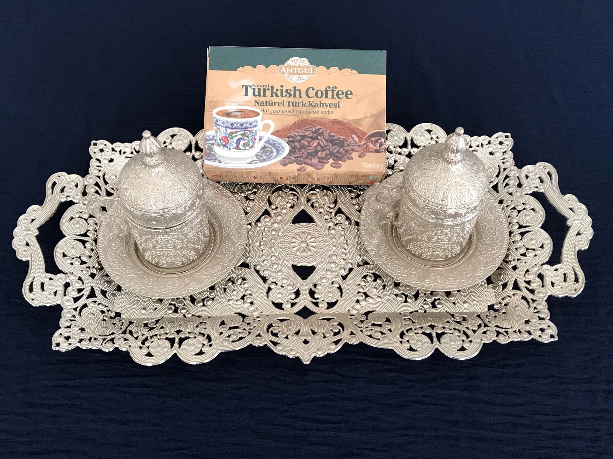 Silver Plated Coffee Cup Set, Coffee Set Copper Engraved Coffee Set, Gift Coffee for 2 Persons
Silver Plated Coffee Cup Set, Coffee Set Copper Engraved Coffee Set, Gift Coffee for 2 Persons