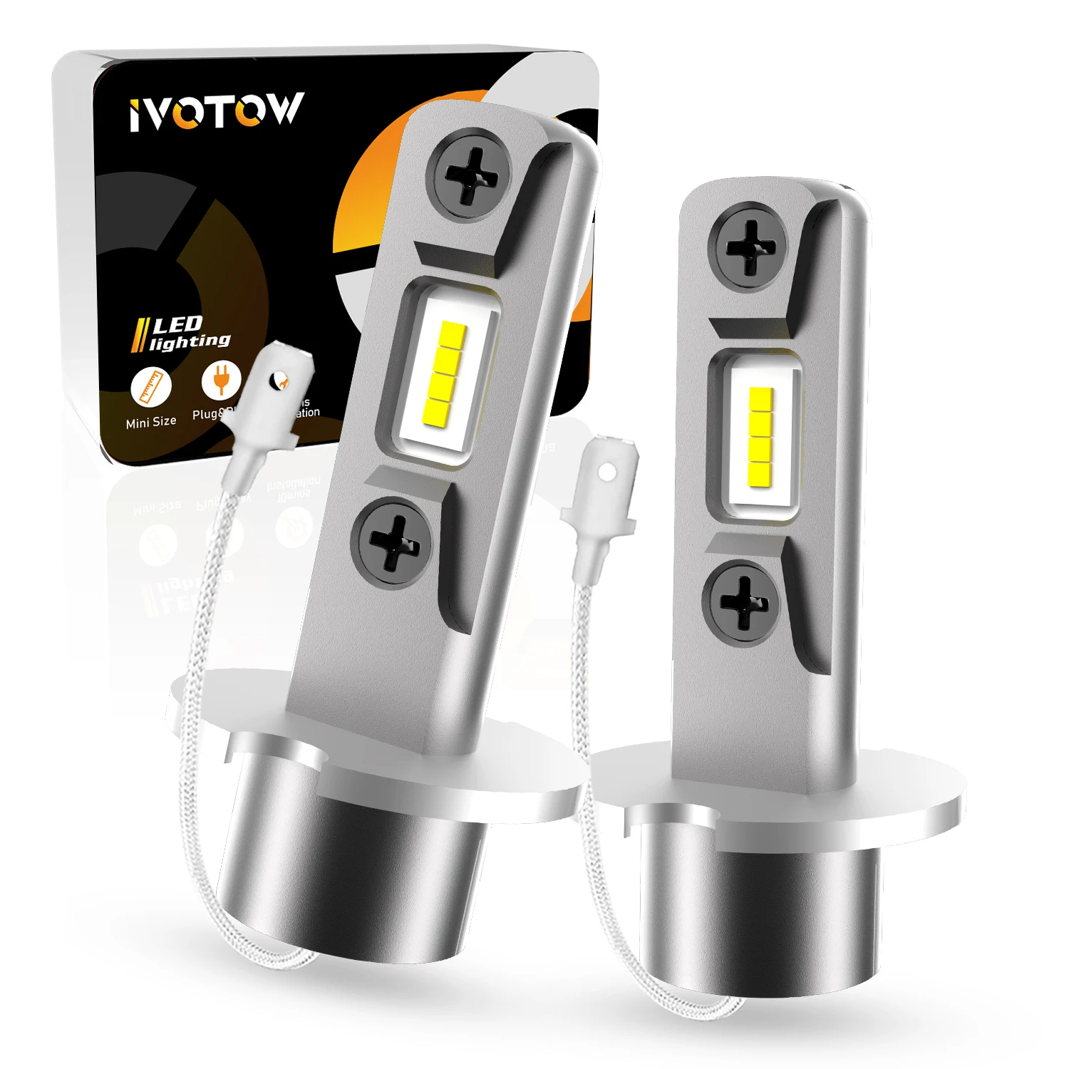 IVOTOW 2Pcs H3 LED Headlight Bulbs Fanless Mini 12000LM 6500K CSP Super Bright High Low Beam for Car Fog Lights 12V headlight
IVOTOW 2Pcs H3 LED Headlight Bulbs Fanless Mini 12000LM 6500K CSP Super Bright High Low Beam for Car Fog Lights 12V headlight