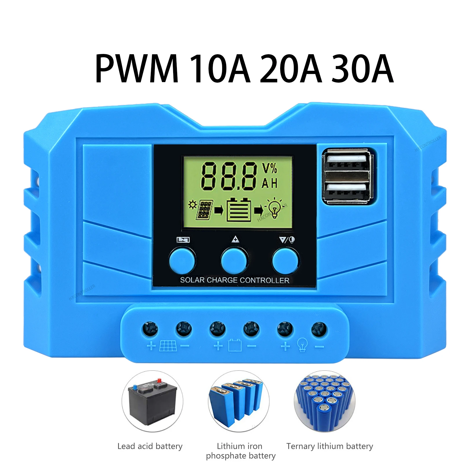 

24h shiping Solar Charge Controller 12V/24V 30A 20A 10A Solar Regulator PWM Battery Charger LCD Display Dual USB 5V Output