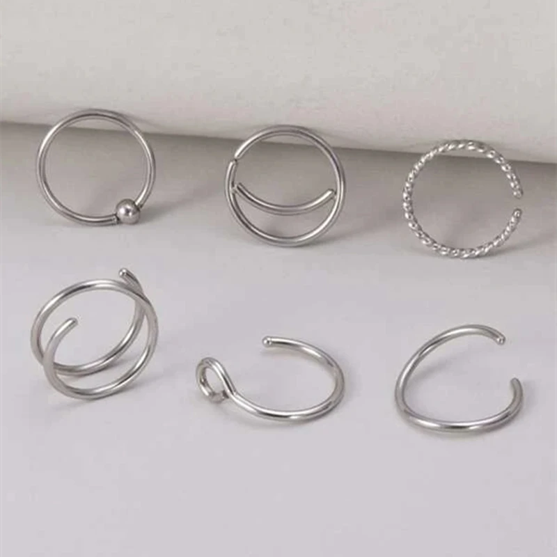 Nose Rings Hoop for Women Men 6pcs Body Piercing Jewelry for Women Nose Ring Helix Tragus Cartilage Hoop Septum Ring Piercing
Nose Rings Hoop for Women Men 6pcs Body Piercing Jewelry for Women Nose Ring Helix Tragus Cartilage Hoop Septum Ring Piercing