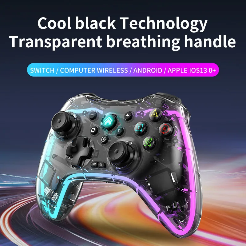 Joystick For Switch/Android PC Transparent Wireless Game Handle Colorful Light Crystal Gamepad Wireless 2.4G Game Controller
Joystick For Switch/Android PC Transparent Wireless Game Handle Colorful Light Crystal Gamepad Wireless 2.4G Game Controller