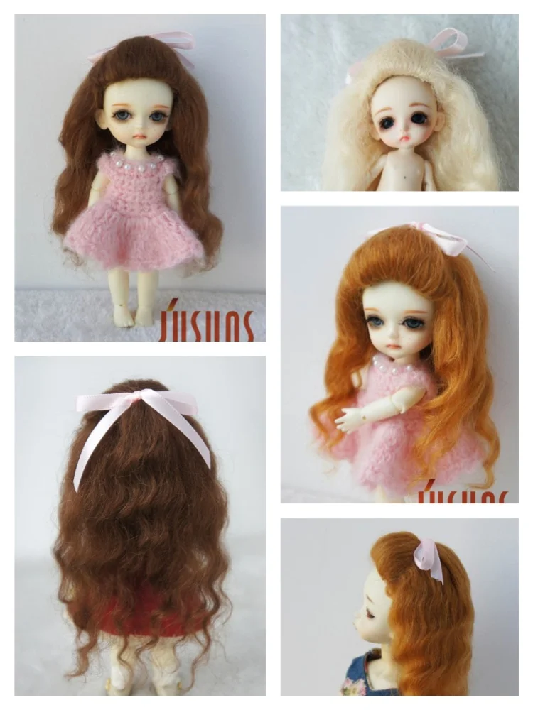 

JD327 1/12 1/8 1 Pretty Long Mohair BJD Wig For Tiny OB11 YOSD Hair Size 3-4inch 5-6inch 6-7inch Cute Braid Wigs Accessories