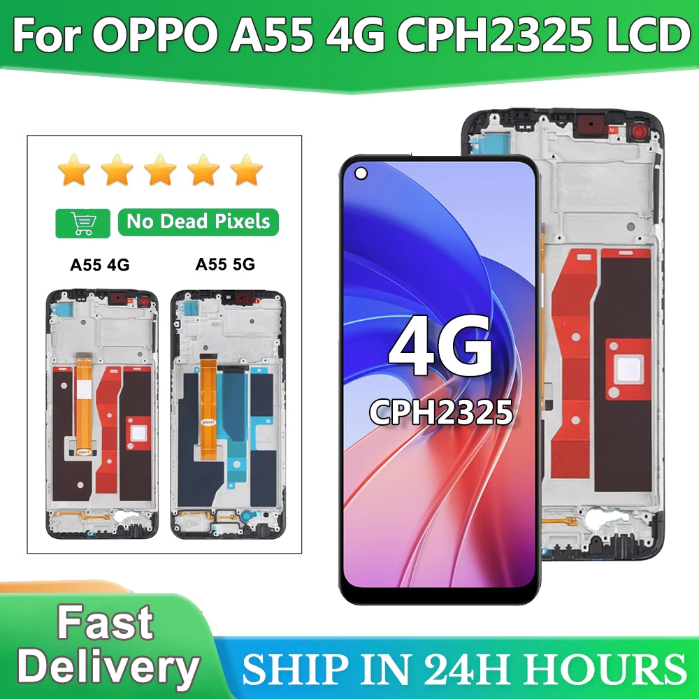 

6.5" For Oppo A54 4G CPH2239 LCD Display Touch Screen With Frame For Oppo A55 5G PEMM00, PEMM20 LCD Digitizer Assembly Replace