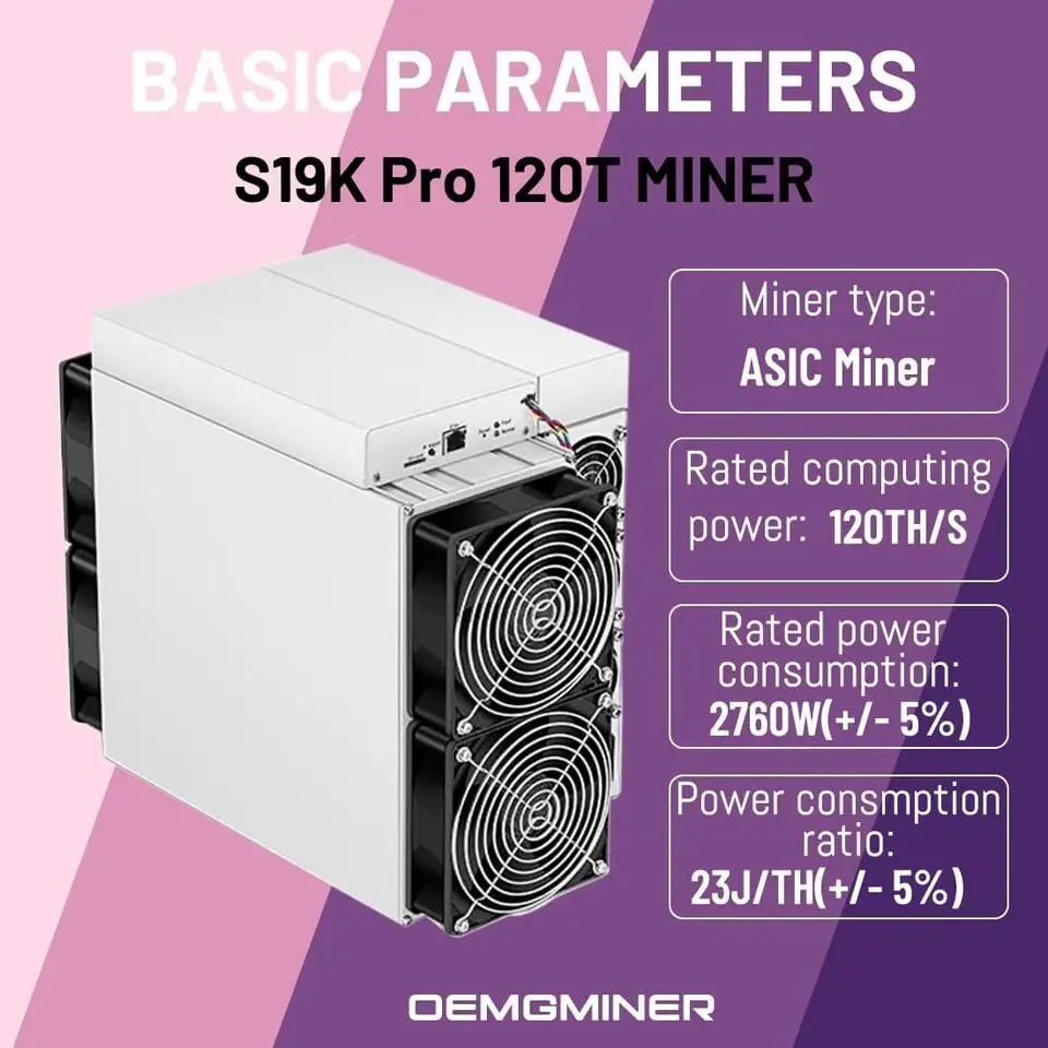 Купите 2 и получите 1 бесплатно Bitmain Antminer S19k Pro 120Th/S, 2760 Вт Asic криптобиткоин Майнер BTC
Купите 2 и получите 1 бесплатно Bitmain Antminer S19k Pro 120Th/S, 2760 Вт Asic криптобиткоин Майнер BTC