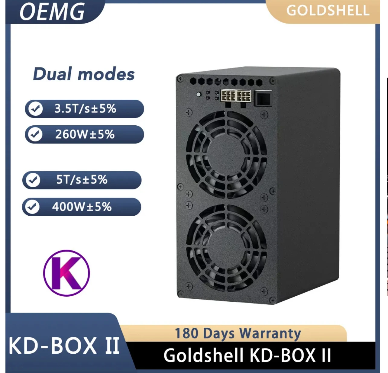 Купите 3 и получите 2 бесплатно Goldshell KD Box 2 II KDA Kadena Miner 5T/400W или 3,5 T/260W с блоком питания
Купите 3 и получите 2 бесплатно Goldshell KD Box 2 II KDA Kadena Miner 5T/400W или 3,5 T/260W с блоком питания