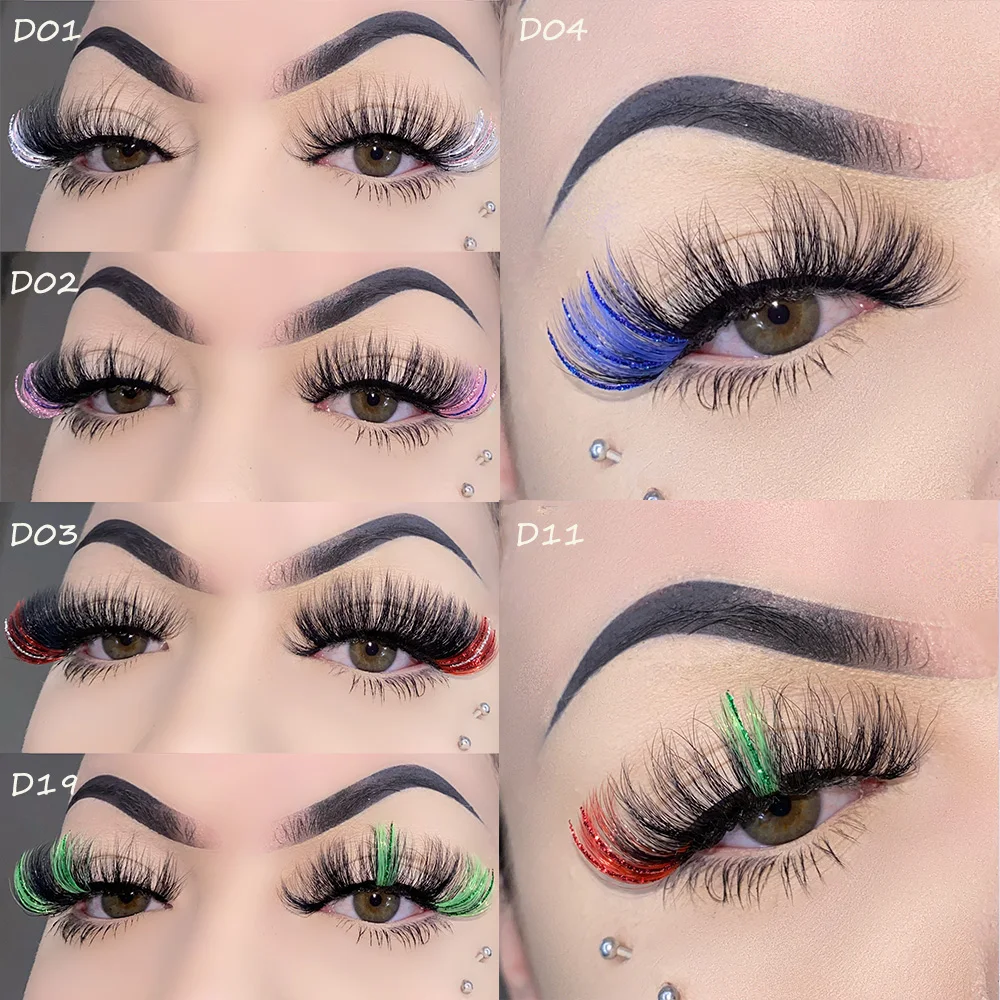 Glitter Lashes Mink 20mm Fluffy Colored Mink Eyelashes Wholesale Blue Pink Green White Party False Lashes Bulk
Glitter Lashes Mink 20mm Fluffy Colored Mink Eyelashes Wholesale Blue Pink Green White Party False Lashes Bulk