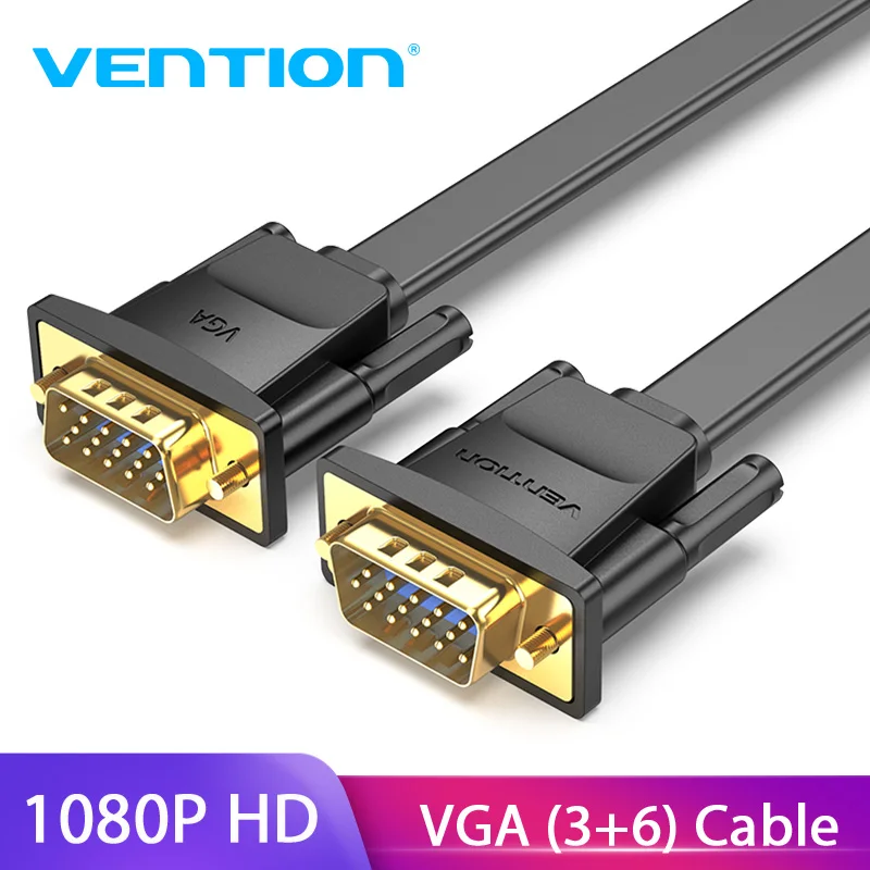 Кабель Vention 1080P VGA плоский плетеный кабель с разъемом Папа-VGA HDTV для монитора