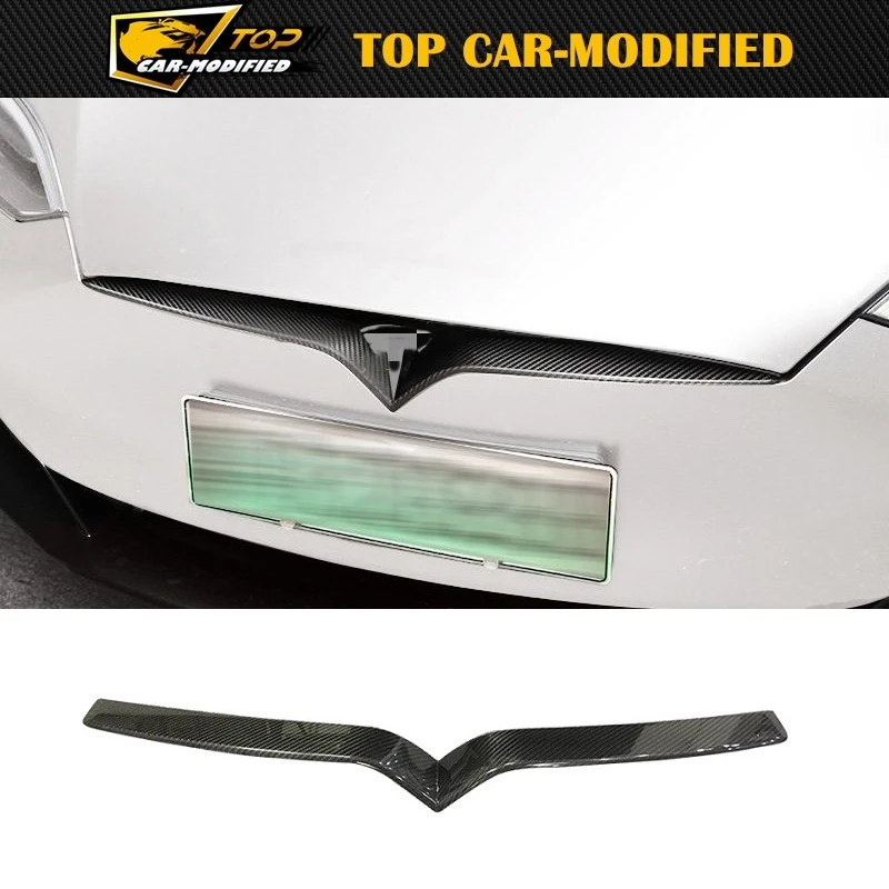 

Free shipping car modification accessories 100% carbon fiber Car Front Grill Grille Cover Trim for Tesla Model S 2016-2019