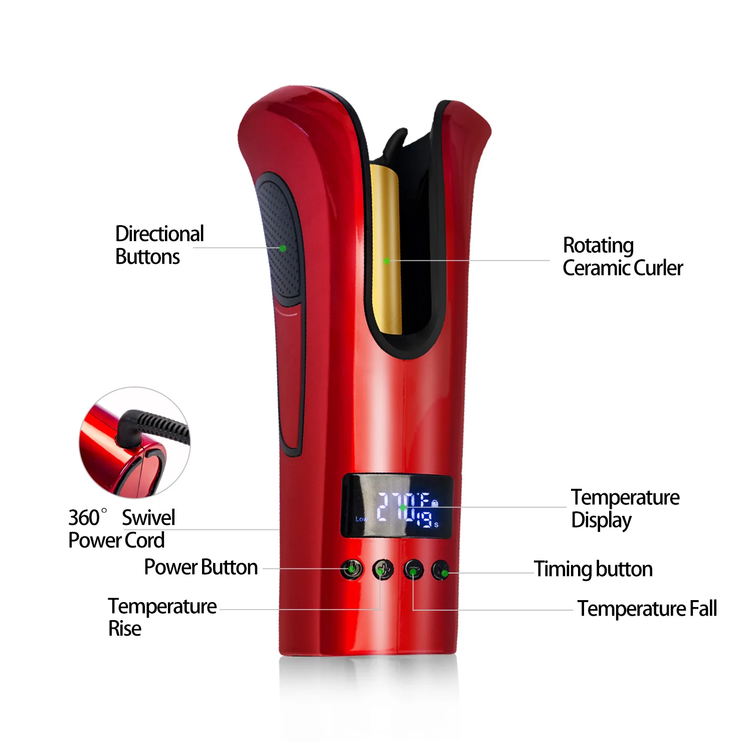Automatic Hair Curler Function Styling Tool Beach Wave Hair Curling Waving Iron Rotating Ceramic Profession Curl Styler Machine
Automatic Hair Curler Function Styling Tool Beach Wave Hair Curling Waving Iron Rotating Ceramic Profession Curl Styler Machine