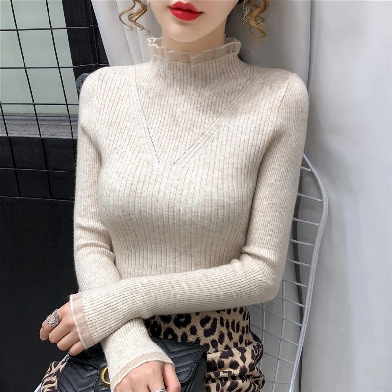 new half high neck sweater bottomed shirt women's inner long sleeve top foreign style explosion middle neck knitting
new half high neck sweater bottomed shirt women's inner long sleeve top foreign style explosion middle neck knitting