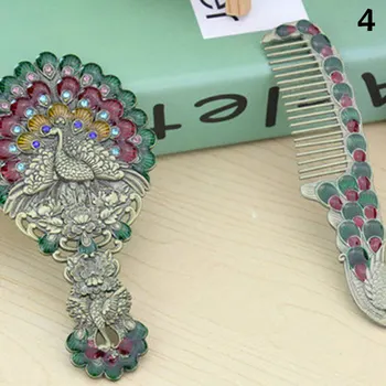 Vintage Mirror Comb Set Makeup Vanity Desk Kit Mini Handheld Mirror Retro Peacock Pattern EY669
Vintage Mirror Comb Set Makeup Vanity Desk Kit Mini Handheld Mirror Retro Peacock Pattern EY669