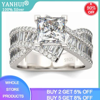 YANHUI Silver 925 Rings Woman Wedding Party Fashion Charming Top Crystal Zircon Finger Ring Luxury Brand Jewelry JZ080
YANHUI Silver 925 Rings Woman Wedding Party Fashion Charming Top Crystal Zircon Finger Ring Luxury Brand Jewelry JZ080