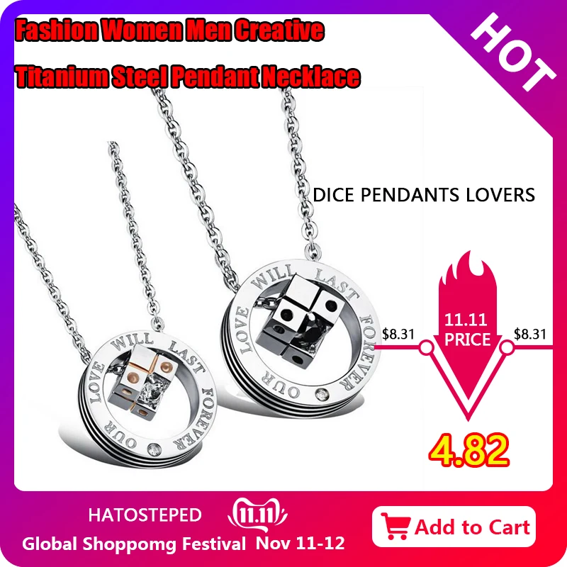 2019 Fashion Women Men Creative Titanium Steel Pendant Necklace Fashion Exquisite Jewelry With Dice pendants Choker For Lovers
2019 Fashion Women Men Creative Titanium Steel Pendant Necklace Fashion Exquisite Jewelry With Dice pendants Choker For Lovers