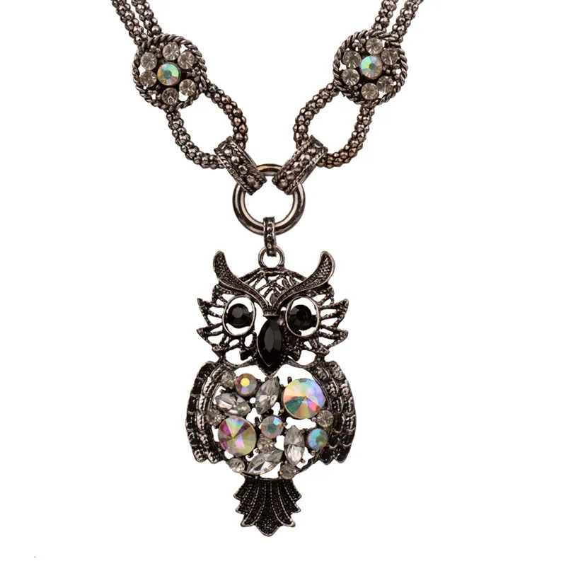 Bohe Bohemian Exaggerated Colorful Clear Crystal Owl Pendant Necklace For Women Retro Vintage Costume Necklaces Jewelry
Bohe Bohemian Exaggerated Colorful Clear Crystal Owl Pendant Necklace For Women Retro Vintage Costume Necklaces Jewelry