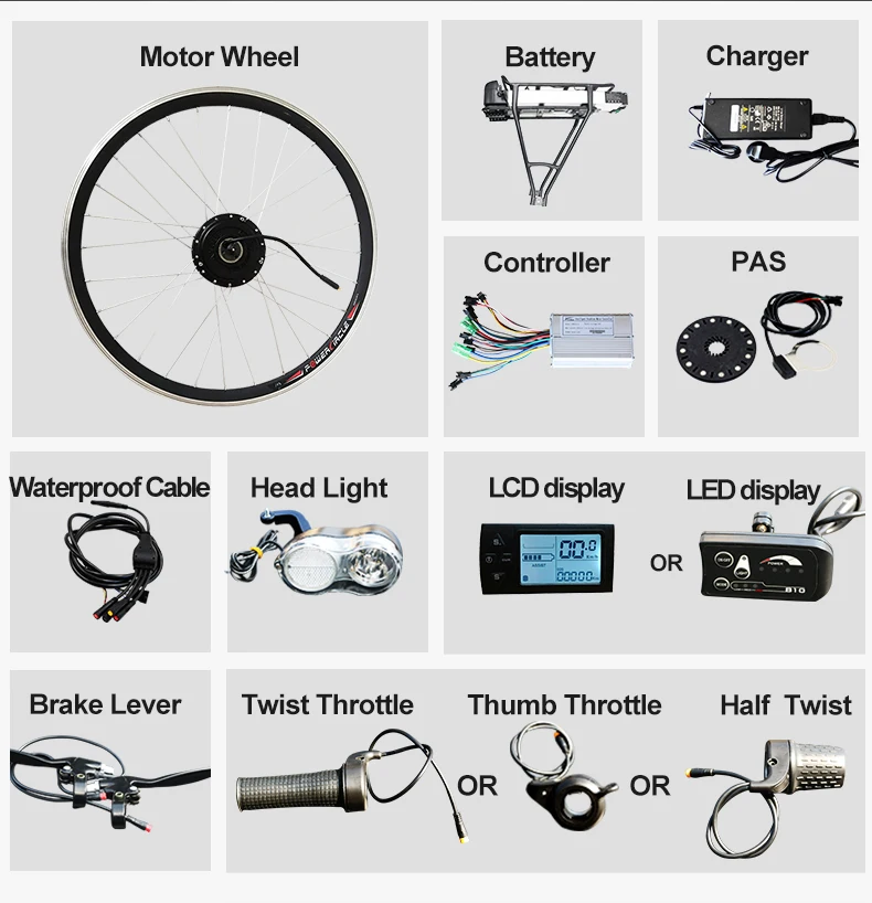 Cheap 36V/48V Rear Rack Battery 26"/700C Ebike Conversion Kits Bike Electric Kit With Rear Rack Carrier LCD Display (CK-RC02) 7