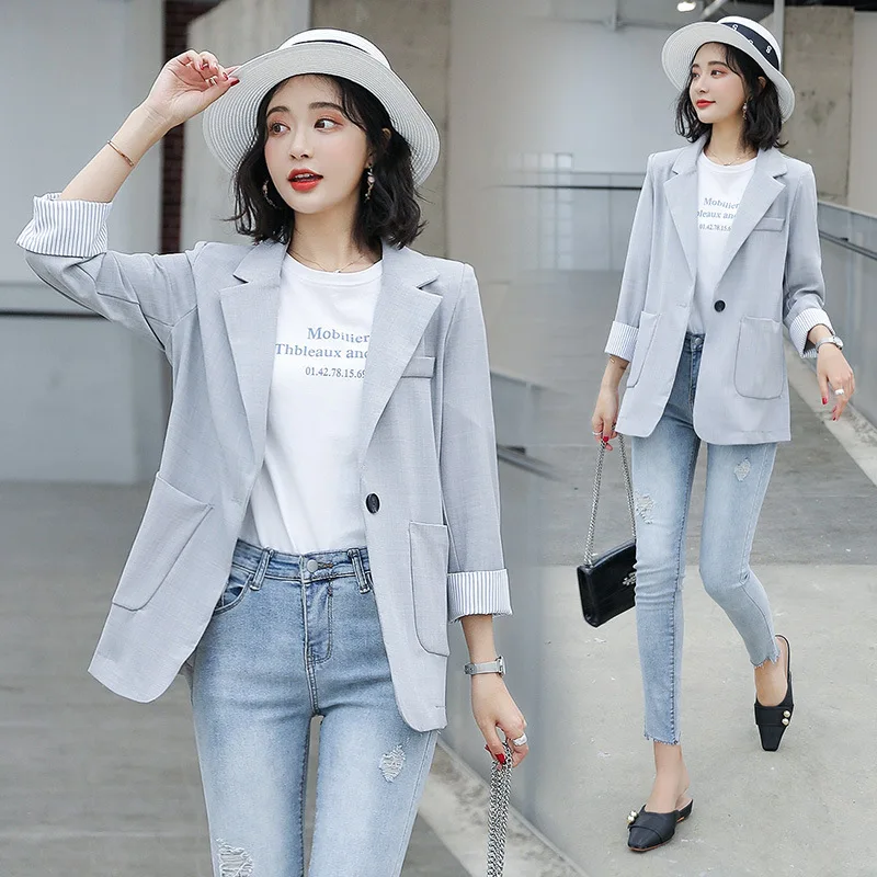 CHIC Small Suit Thin Coat Women's Korean-style 2019 Spring And Summer New Style Three-quarter-length Sleeve Casual Cotton Linen
CHIC Small Suit Thin Coat Women's Korean-style 2019 Spring And Summer New Style Three-quarter-length Sleeve Casual Cotton Linen