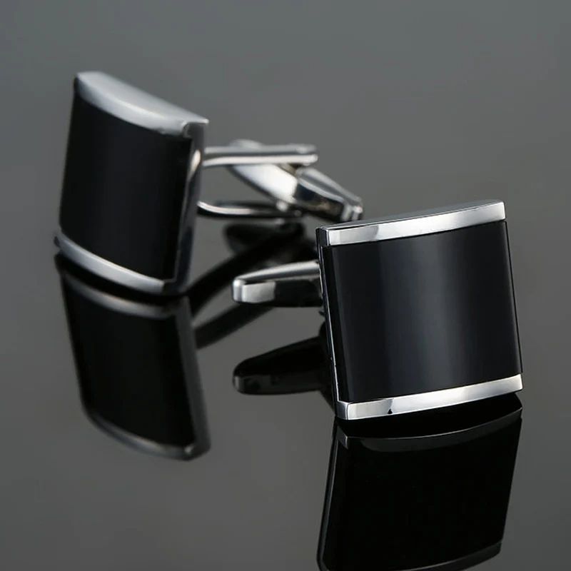 

New black Cufflinks fashion jewelry Enamel Cufflinks men's Wedding Shirt badge pin gifts wholesale & retail