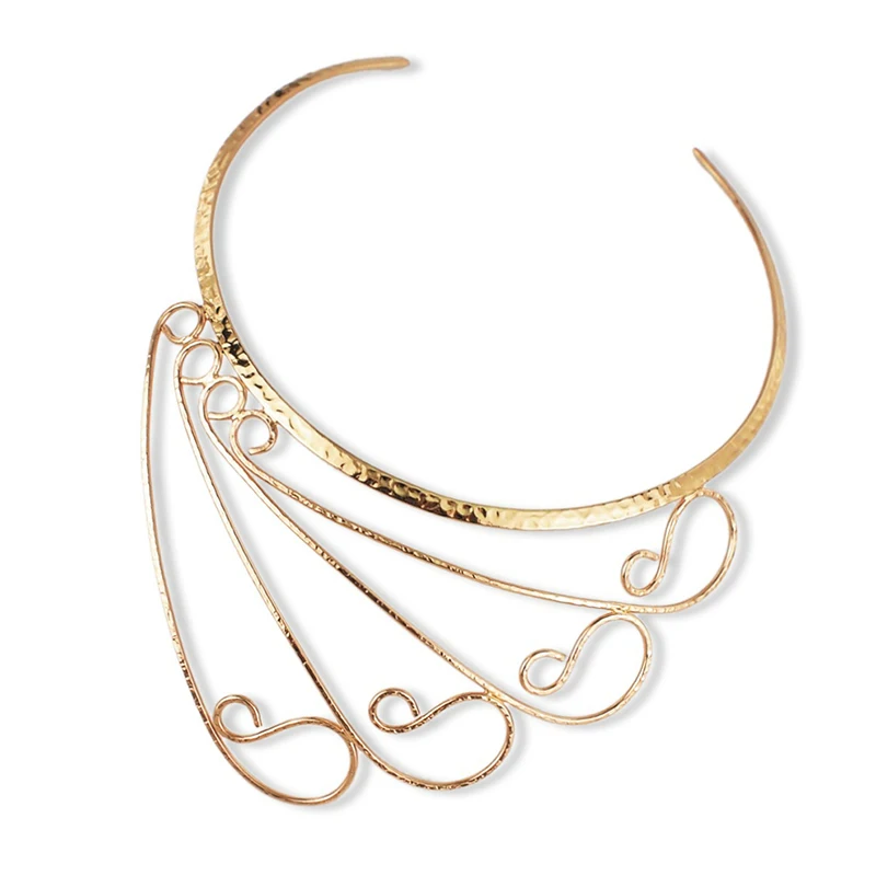 Винтажные металлические колье-чокеры ожерелья для женщин большие ювелирные
