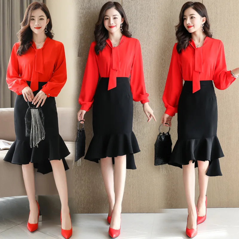 Elegant Dress 2020 Spring Lace-up Sweater Fishtail Skirt Set Slim Fit Versatile Suit Skirt Two-Piece Set
Elegant Dress 2020 Spring Lace-up Sweater Fishtail Skirt Set Slim Fit Versatile Suit Skirt Two-Piece Set