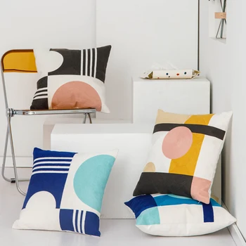 Cushion Cover 45x45cm Square Pillow Cover Blue Abrstract Geometric Colors Circal Line Soft Cozy Home decoration for Sofa Bed
Cushion Cover 45x45cm Square Pillow Cover Blue Abrstract Geometric Colors Circal Line Soft Cozy Home decoration for Sofa Bed