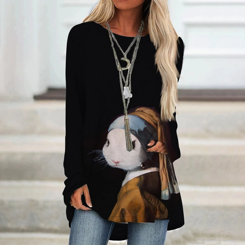 New Fashion Kawaii Rabbit Print Long Sleeve T-Shirt Vintage Women T Shirt Oversized Blusas Streetwear Harajuku Female Loose Tops
New Fashion Kawaii Rabbit Print Long Sleeve T-Shirt Vintage Women T Shirt Oversized Blusas Streetwear Harajuku Female Loose Tops
