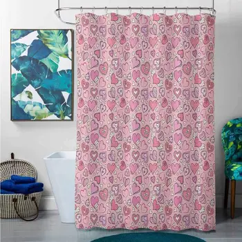Shower Curtains Liner Love,Romantic Cute Doodle Style Pattern Winged Striped Hearts Arrows Abstract, Coral Pink Pale Yellow,W72
Shower Curtains Liner Love,Romantic Cute Doodle Style Pattern Winged Striped Hearts Arrows Abstract, Coral Pink Pale Yellow,W72