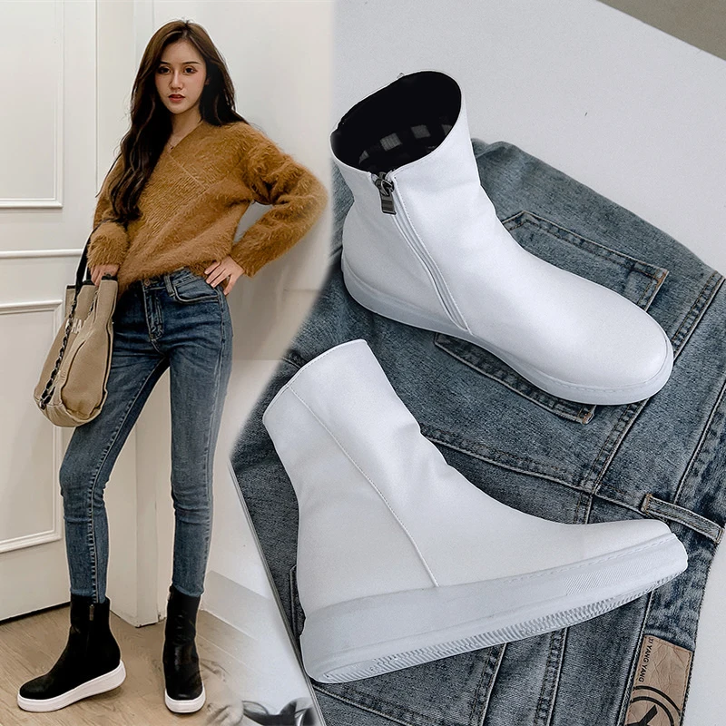 Platform boots winter woman shoes solid leather snow botines zipper creeper 34-40 martin booties mujer femme student bottes 2019
Platform boots winter woman shoes solid leather snow botines zipper creeper 34-40 martin booties mujer femme student bottes 2019