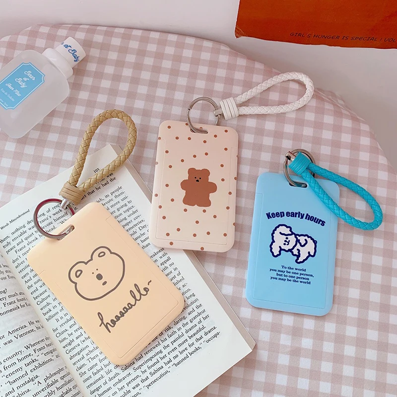 

Cute Cartoon Card Holder Creative PU Leather Credit Id Bank Card Metro card Protective Case Student Bus Card School Stationery