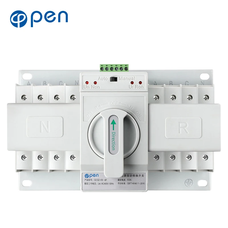 

OPEN 4P 63A 380V MCB type Dual Power Automatic transfer switch ATS