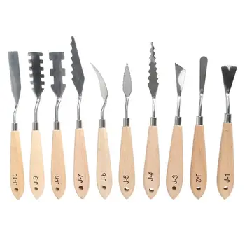 10pcs/set Stainless Steel Painting Palette Knife Oil Paint Spatula Scraper Tools 203A 
10pcs/set Stainless Steel Painting Palette Knife Oil Paint Spatula Scraper Tools 203A