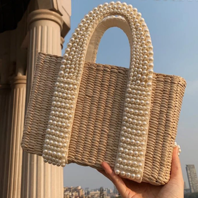 Pearl Straw women Handbag 2020 Fashion Brand Designer Weaving Pearl Bag Tote Bali Vacation Summer Straw Crossbody Bag
Pearl Straw women Handbag 2020 Fashion Brand Designer Weaving Pearl Bag Tote Bali Vacation Summer Straw Crossbody Bag