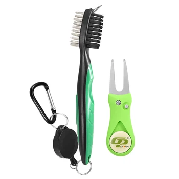 Golf Club Brush Divot Set Golf Club Cleaner with Zip-line Carabiner Golf Green Fork Removable Golf Marker Golf Repair Tool Kit
Golf Club Brush Divot Set Golf Club Cleaner with Zip-line Carabiner Golf Green Fork Removable Golf Marker Golf Repair Tool Kit