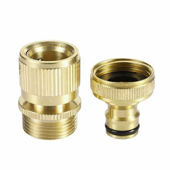 External Thread Female + Internal Male Connector Garden Hose Quick Connector 3/4 Inch GHT Brass Easy Connect Fitting Yard Tool
External Thread Female + Internal Male Connector Garden Hose Quick Connector 3/4 Inch GHT Brass Easy Connect Fitting Yard Tool