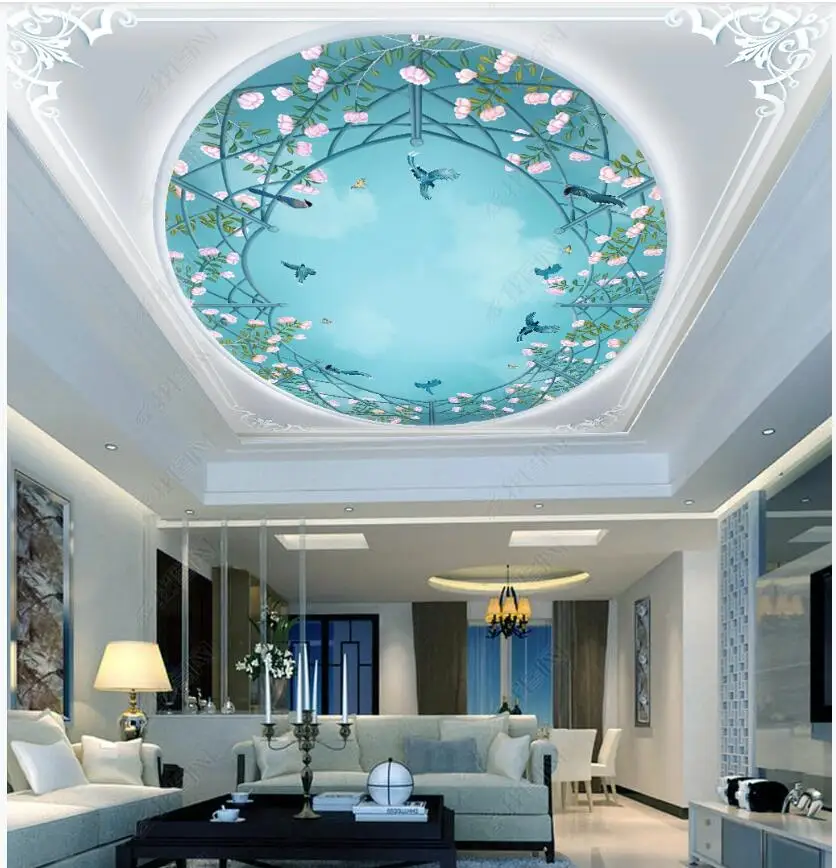 Custom photo 3d wallpaper ceiling mural Hand painted flowers and birds idyllic sky decor 3d wall murals wallpaper for walls 3d 
Custom photo 3d wallpaper ceiling mural Hand painted flowers and birds idyllic sky decor 3d wall murals wallpaper for walls 3d
