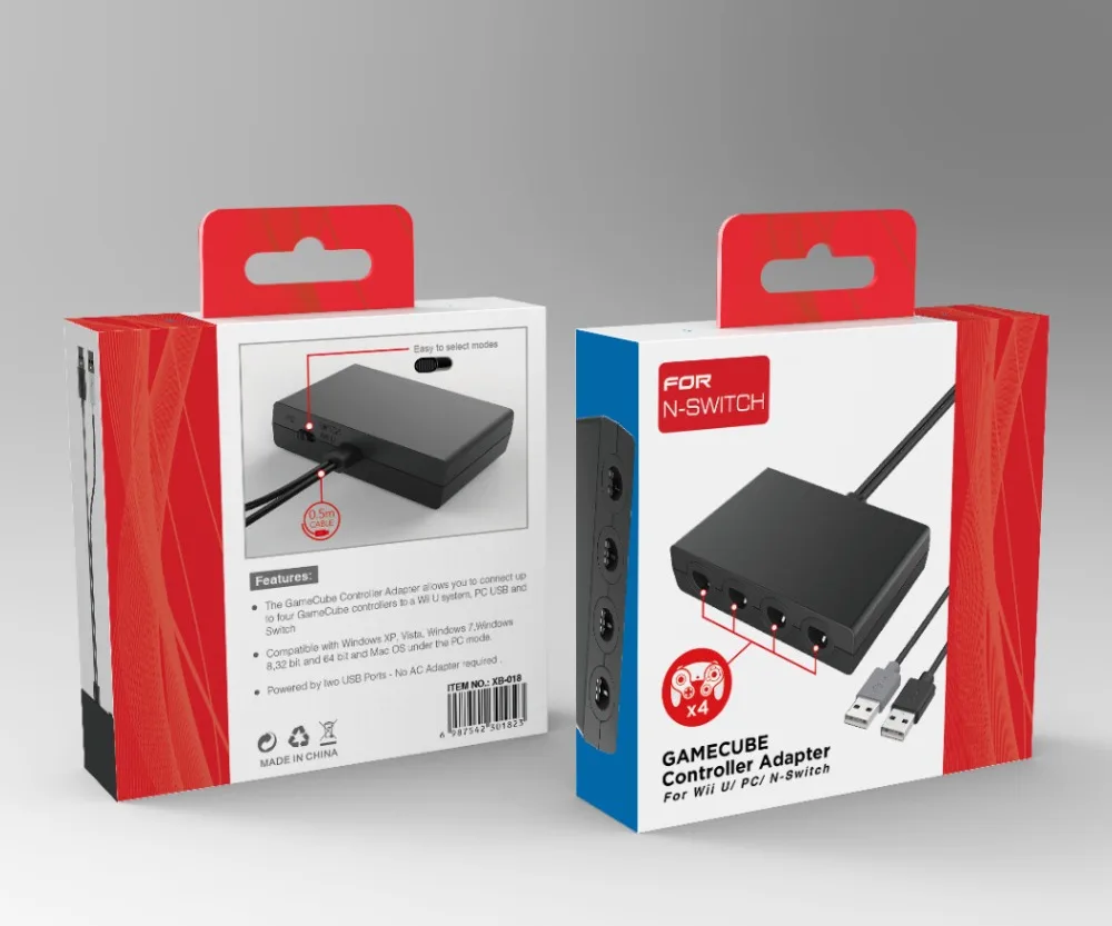 4 порта для GC GameCube UWii PC Win 7/8 XP Vita Mac OS USB Nintendo Switch игровой контроллер адаптер