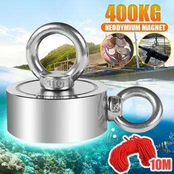 400kg Double Side Strongest Magnet Salvage Pot Fishing Hook Magnet Deep Sea Holder Magnet Permanent Powerful Magnetic+10M Rope
400kg Double Side Strongest Magnet Salvage Pot Fishing Hook Magnet Deep Sea Holder Magnet Permanent Powerful Magnetic+10M Rope
